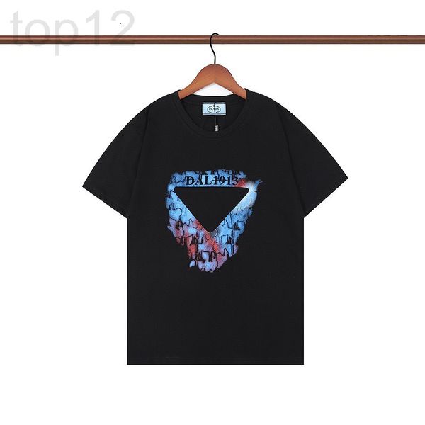 women's t-shirt designer chaopai 22 early spring new triangular letter printing short sleeve round neck casual and versatile for men wo, White
women's t-shirt designer chaopai 22 early spring new triangular letter printing short sleeve round neck casual and versatile for men wo, White