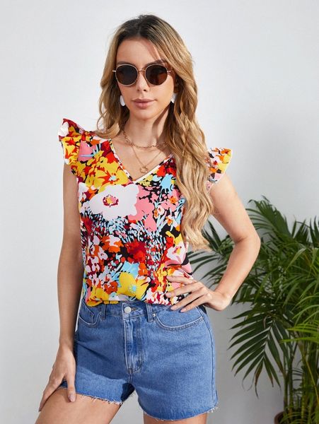 floral print butterfly sleeve blouse 993n#, White
floral print butterfly sleeve blouse 993n#, White