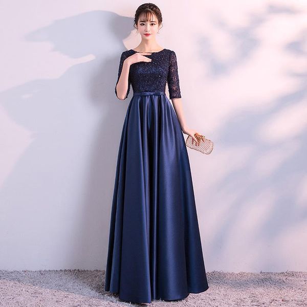 ethnic clothing navy blue noble women satin half sleeve lace dress slim full length evening party dresses improved o-neck dancing vestidos, Red
ethnic clothing navy blue noble women satin half sleeve lace dress slim full length evening party dresses improved o-neck dancing vestidos, Red