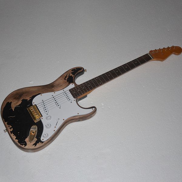 chinese electric guitar s t alder body handmade heavy relic 6 strings maple neck black color
chinese electric guitar s t alder body handmade heavy relic 6 strings maple neck black color