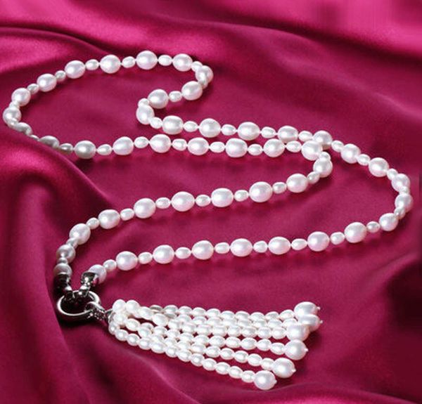 fashion new 8-9mm & 3-4mm genuine white drip freshwater oval pearl necklace 32inch, Silver
fashion new 8-9mm & 3-4mm genuine white drip freshwater oval pearl necklace 32inch, Silver