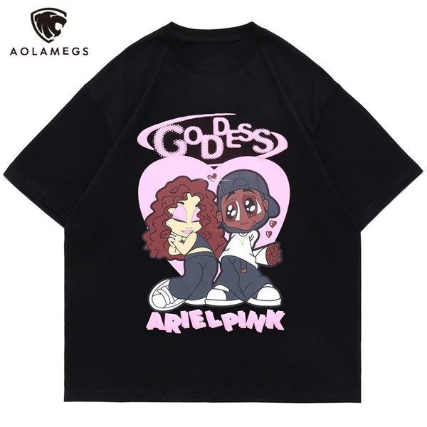 aolamegs hip hop t-shirt men cartoon couple print streetwear o-neck fashion college style cotton cozy oversized tees summer 220706, White;black
aolamegs hip hop t-shirt men cartoon couple print streetwear o-neck fashion college style cotton cozy oversized tees summer 220706, White;black