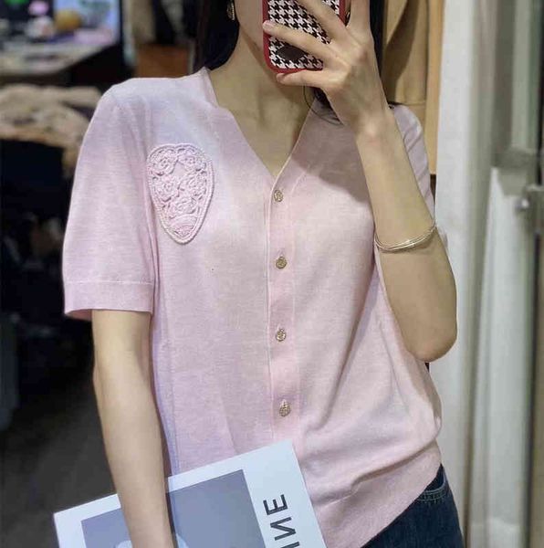 women's knits & tees in spring and summer, the chest is h crocheted with patch collar, short sleeve merino wool 90 feel comparable to, White
women's knits & tees in spring and summer, the chest is h crocheted with patch collar, short sleeve merino wool 90 feel comparable to, White