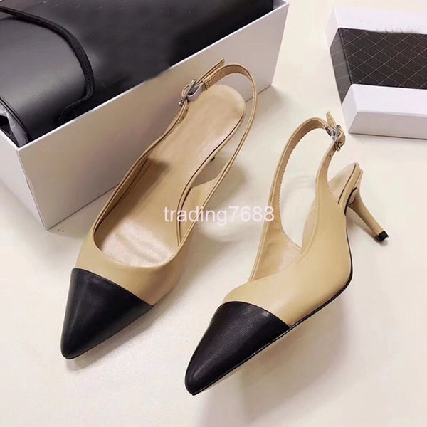 sandals color matching high heels pointed sheepskin women's shoes spring and summer versatile thin heel back empty baotou ol work, Black
sandals color matching high heels pointed sheepskin women's shoes spring and summer versatile thin heel back empty baotou ol work, Black