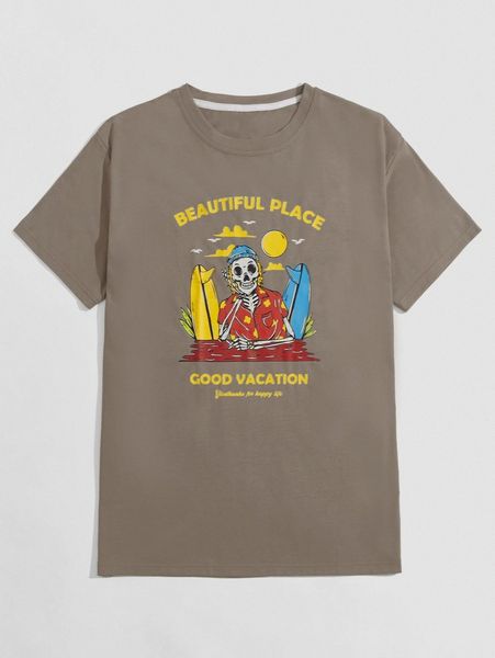 romwe x houseofbrickstd guys skeleton letter graphic tee i761#, White;black 
romwe x houseofbrickstd guys skeleton letter graphic tee i761#, White;black