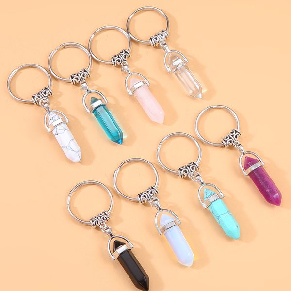 natural stone hexagon prism keychain pink opal crystal colorful key chains rings healing crystal car decor keyrings keyholder for women men, Slivery;golden
natural stone hexagon prism keychain pink opal crystal colorful key chains rings healing crystal car decor keyrings keyholder for women men, Slivery;golden