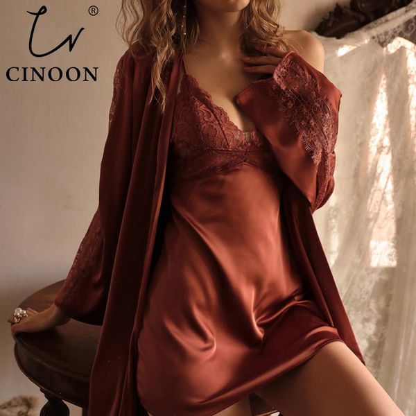 female sleepwear silk robe set summer kimono bathrobe lace bath gown wedding night dress home clothes nightwear, Black;red
female sleepwear silk robe set summer kimono bathrobe lace bath gown wedding night dress home clothes nightwear, Black;red