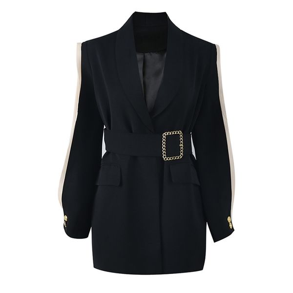 perhaps u women black patchwork pocket sash button chiffon mesh long sleeve shawl collar blazer oversize lj200911, White;black
perhaps u women black patchwork pocket sash button chiffon mesh long sleeve shawl collar blazer oversize lj200911, White;black
