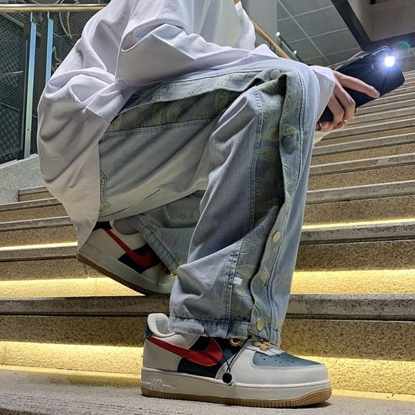 men's pants wholesale 2022 men's fashion jeans autumn loose high street drawstring striped buckle straight spring hip hop pantsmen, Black
men's pants wholesale 2022 men's fashion jeans autumn loose high street drawstring striped buckle straight spring hip hop pantsmen, Black