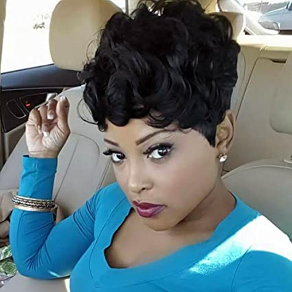 short machine made bob pixie cut peruvian human hair wig curly 130% none lace front wigs for black women, Black;brown
short machine made bob pixie cut peruvian human hair wig curly 130% none lace front wigs for black women, Black;brown