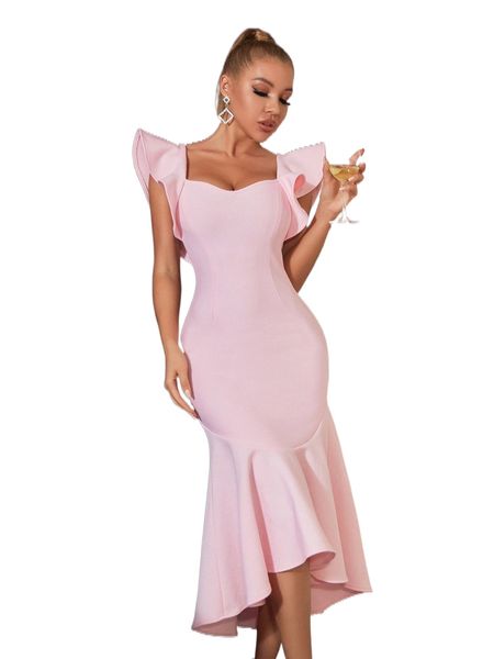 adyce crisscross backless butterfly sleeve ruffle hem bandage dress w5yj#, Black;gray
adyce crisscross backless butterfly sleeve ruffle hem bandage dress w5yj#, Black;gray