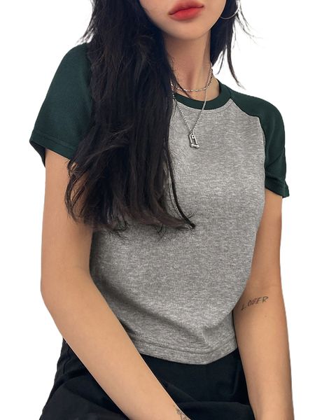 dazy color block raglan sleeve tee i4ix#, White 
dazy color block raglan sleeve tee i4ix#, White