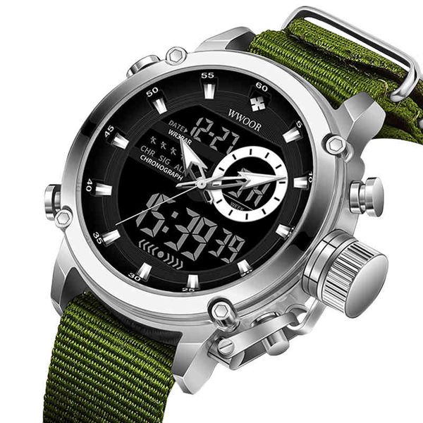 relogio masculino wwoor 8882 double movement men dual display wrist watch waterproof military nylon digital quartz sport watch, Slivery;brown
relogio masculino wwoor 8882 double movement men dual display wrist watch waterproof military nylon digital quartz sport watch, Slivery;brown