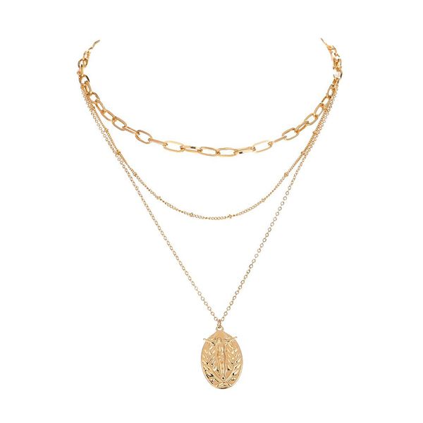 fashion designers accessories european and american selling ornament simple plaid chain vintage jesus geometric pendant multi-layer lady ne, Silver
fashion designers accessories european and american selling ornament simple plaid chain vintage jesus geometric pendant multi-layer lady ne, Silver