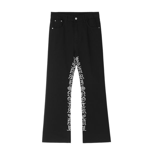 letter embroidery white black men's jeans pants straight baggy denim trousers, Black;brown
letter embroidery white black men's jeans pants straight baggy denim trousers, Black;brown