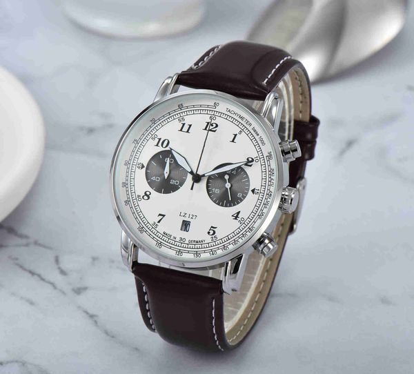2022 all-new search 5-pin running second stylish men's watch designer brand watch zeppelin leather strap leisure sports style display c, Slivery;brown
2022 all-new search 5-pin running second stylish men's watch designer brand watch zeppelin leather strap leisure sports style display c, Slivery;brown