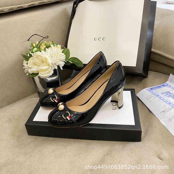 sandals g family pearl shallow mouth women's shoes single spring and summer thick heel round head horseshoe buckle vmpp, Black
sandals g family pearl shallow mouth women's shoes single spring and summer thick heel round head horseshoe buckle vmpp, Black
