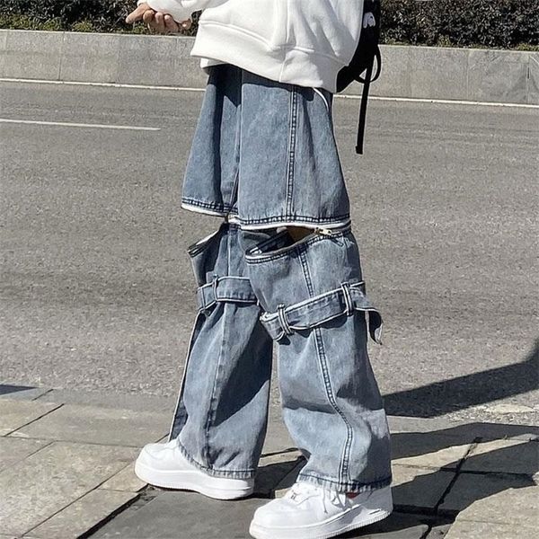 high street hole jeans women splice zip wide leg trousers hip-hop cotton loose retro removable cool girls womens denim pants lj201127, Blue
high street hole jeans women splice zip wide leg trousers hip-hop cotton loose retro removable cool girls womens denim pants lj201127, Blue