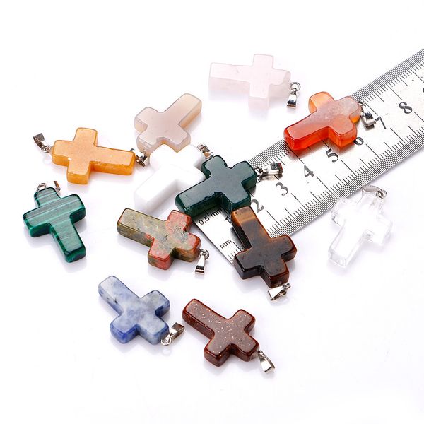 natural stone chakra reiki healing quartz crystal cross pendant necklace for women men jewelry, Silver
natural stone chakra reiki healing quartz crystal cross pendant necklace for women men jewelry, Silver