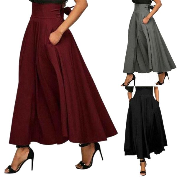 skirts autumn women stretch high waist skater flared pleated swing long skirt pockets fashion casual warm slim solid lady tutu g6s0#, Black
skirts autumn women stretch high waist skater flared pleated swing long skirt pockets fashion casual warm slim solid lady tutu g6s0#, Black