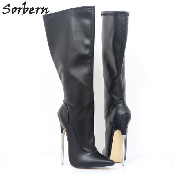 sorbern 18cm metal heels women boots pointed toe knee high heels stylish stretch fabric lady boots size 36 women shoes size 44, Black
sorbern 18cm metal heels women boots pointed toe knee high heels stylish stretch fabric lady boots size 36 women shoes size 44, Black