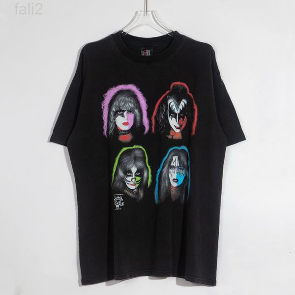 men's t-shirts designer high street rock band wash used men's and women's short sleeve t-shirt vintage loose couple tee xia z, White;black 
men's t-shirts designer high street rock band wash used men's and women's short sleeve t-shirt vintage loose couple tee xia z, White;black