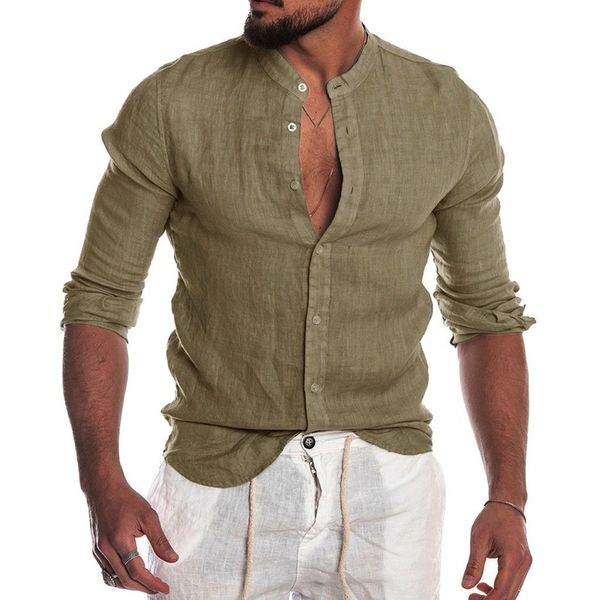 fashion men's casual shirt simple o-neck button solid beach shirt male long sleeve blouse chemise homme 220421, White;black
fashion men's casual shirt simple o-neck button solid beach shirt male long sleeve blouse chemise homme 220421, White;black