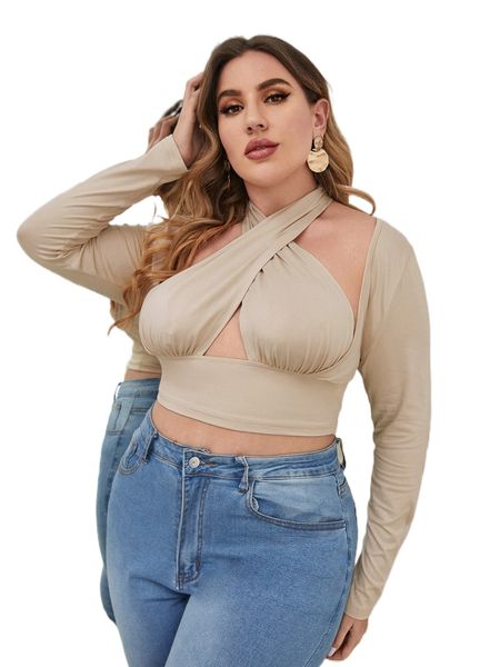 plus cross wrap crop n6pf#, Black 
plus cross wrap crop n6pf#, Black