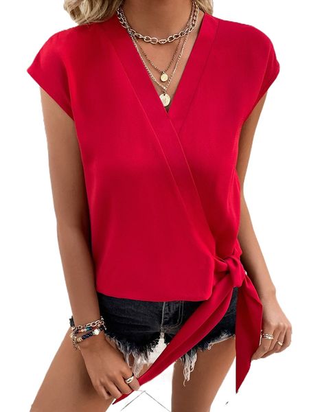 batwing sleeve wrap knot side blouse 63ie#, White
batwing sleeve wrap knot side blouse 63ie#, White