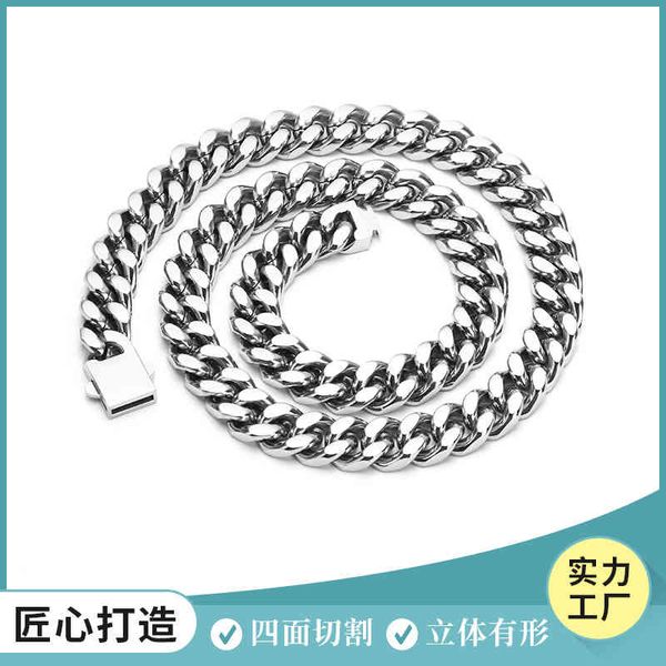 new jewelry ins men and women titanium steel personality versatile trend titanium steel square cuban necklace, Black
new jewelry ins men and women titanium steel personality versatile trend titanium steel square cuban necklace, Black