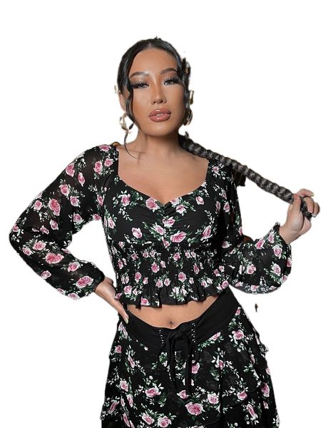 sxy floral print lantern sleeve ruched shirred crop chiffon blouse p6xw#, White
sxy floral print lantern sleeve ruched shirred crop chiffon blouse p6xw#, White
