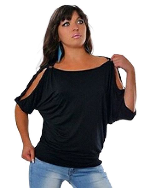women's crewneck shoulder leakage iron ring short sleeve t-shirt jacket large size women o2vj#, White
women's crewneck shoulder leakage iron ring short sleeve t-shirt jacket large size women o2vj#, White