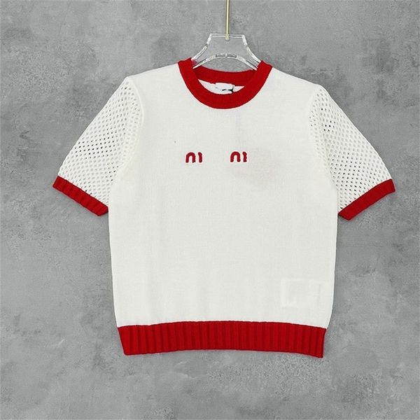women's knits & tees high version casual red bonded hollow round neck short sleeve knitted embroidered flocking letter t-shirt women 3v, White
women's knits & tees high version casual red bonded hollow round neck short sleeve knitted embroidered flocking letter t-shirt women 3v, White
