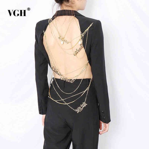 party backless blazer for women notched long sleeve streetwear patchwork chains slim fit coat female spring 210507, White;black
party backless blazer for women notched long sleeve streetwear patchwork chains slim fit coat female spring 210507, White;black