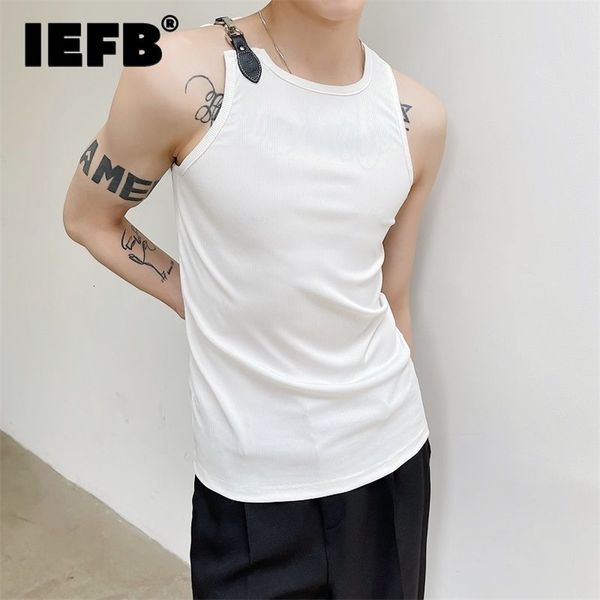 iefb niche design personalized metal buckle trend knitting tank summer men' crew neck sleeveless tee 9y7739 220505, White;black
iefb niche design personalized metal buckle trend knitting tank summer men' crew neck sleeveless tee 9y7739 220505, White;black