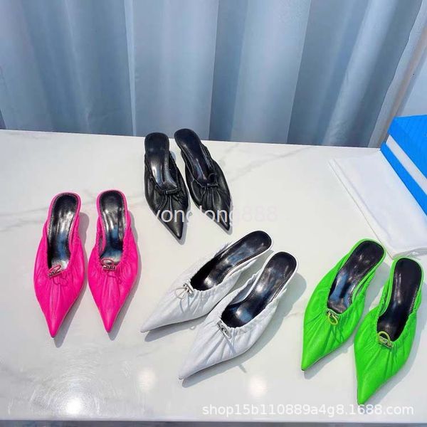 dress shoes spring and summer high-heeled slippers women's pointed shallow mouth leather elastic baotou sandal muller half drag outer, Black
dress shoes spring and summer high-heeled slippers women's pointed shallow mouth leather elastic baotou sandal muller half drag outer, Black