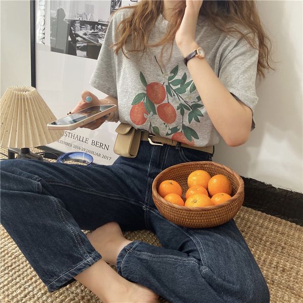 orange printed casual loose cotton short sleeve basic all match fashion women summer spring tshirts 210426, White
orange printed casual loose cotton short sleeve basic all match fashion women summer spring tshirts 210426, White