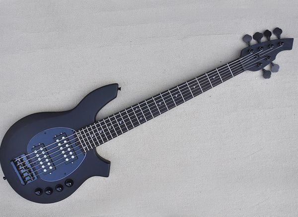 6 strings matte black electric bass guitar with rosewood fretboard
6 strings matte black electric bass guitar with rosewood fretboard