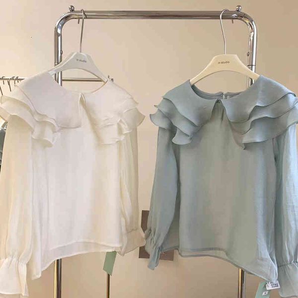 women's polos ~ korean version dongdamen 2022 spring layer upon lotus leaf collar tiansi shirt female d4wc, White
women's polos ~ korean version dongdamen 2022 spring layer upon lotus leaf collar tiansi shirt female d4wc, White