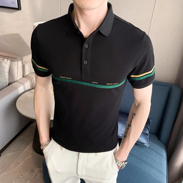 2022 summer polo shirts men short sleeve knitted polo shirts british style business social shirts casual tee male clothing, White;black
2022 summer polo shirts men short sleeve knitted polo shirts british style business social shirts casual tee male clothing, White;black