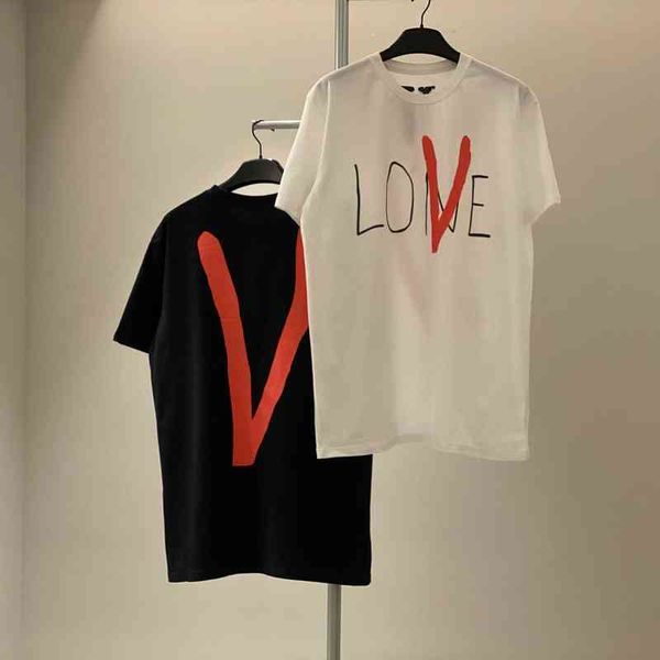 spring and summer new vlove valentine's day limited love cursive large v short sleeve, White;black
spring and summer new vlove valentine's day limited love cursive large v short sleeve, White;black