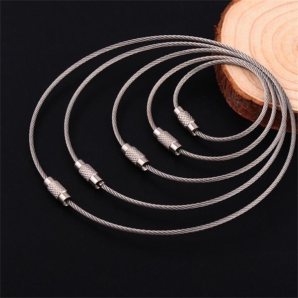 10pcs set 100 150 200mm keychain tag rope stainless steel edc wire cable loop screw lock gadget ring key keyring diy hand tools 220623, Silver
10pcs set 100 150 200mm keychain tag rope stainless steel edc wire cable loop screw lock gadget ring key keyring diy hand tools 220623, Silver