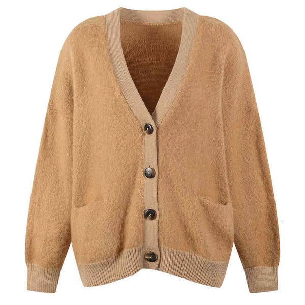 women's knits tees autumn and winter mohair v-neck simple single breasted knitted cardigan fashionable pocket loose sweater 9hd3, White
women's knits tees autumn and winter mohair v-neck simple single breasted knitted cardigan fashionable pocket loose sweater 9hd3, White