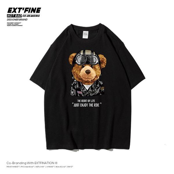 extfine cute bear short sleeve t shirt for men fashion brand streetwear casual cartoon graphic men s clothing hip hop tees 220620, White;black
extfine cute bear short sleeve t shirt for men fashion brand streetwear casual cartoon graphic men s clothing hip hop tees 220620, White;black