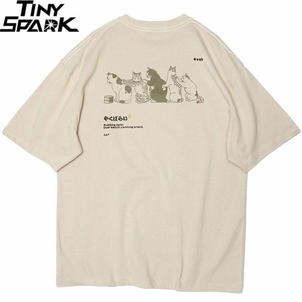 men hip hop t shirt streetwear japanese kanji harajuku funny cat t-shirt summer short sleeve tees cotton print tshirts 220402, White;black
men hip hop t shirt streetwear japanese kanji harajuku funny cat t-shirt summer short sleeve tees cotton print tshirts 220402, White;black