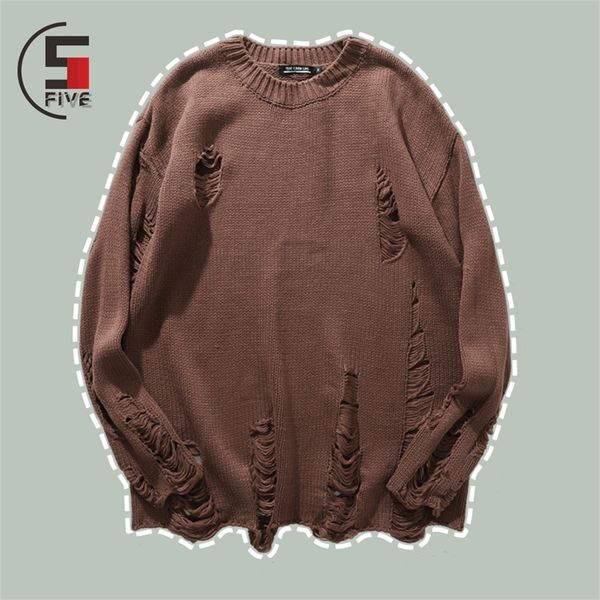 men's sweaters hip hop wash hole ripped knit sweaters men harajuku streetwear casual pullovers winter fashion oversized sweater 220826, White;black
men's sweaters hip hop wash hole ripped knit sweaters men harajuku streetwear casual pullovers winter fashion oversized sweater 220826, White;black