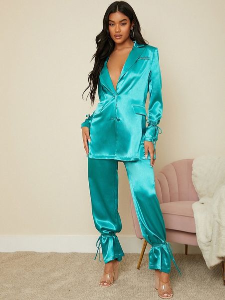 club lapel neck flap detail knot blazer u8hv#, White 
club lapel neck flap detail knot blazer u8hv#, White