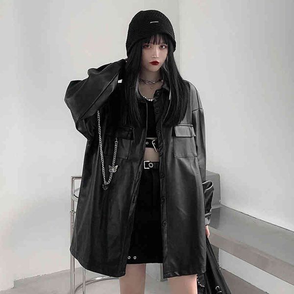 japanese harajuku style casual loose metal chain decoration leather shirt plus velvet street jacket ins trend leather jacket l220728, Black
japanese harajuku style casual loose metal chain decoration leather shirt plus velvet street jacket ins trend leather jacket l220728, Black
