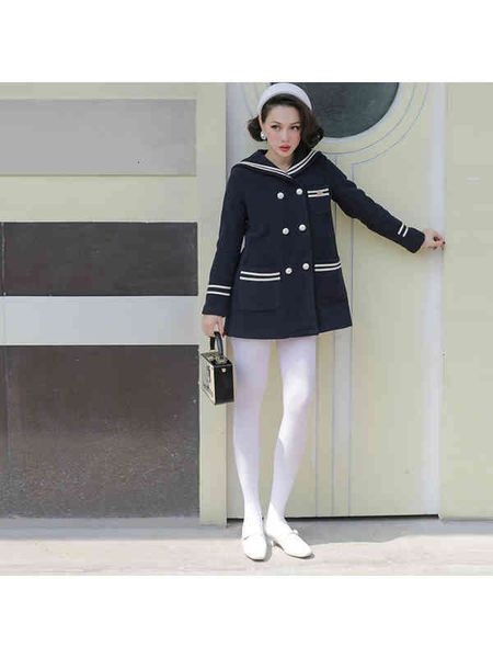 women's fur & faux vintage original navy uniform style girlish wool thin coat k5ib, Black
women's fur & faux vintage original navy uniform style girlish wool thin coat k5ib, Black