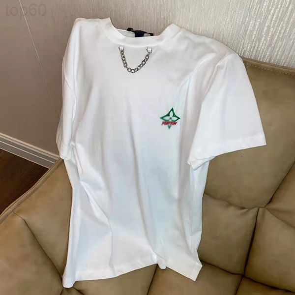 designer 2022 european summer new short sleeve t-shirt women's fashion round neck gold chain decoration black and white 2002 luxury
designer 2022 european summer new short sleeve t-shirt women's fashion round neck gold chain decoration black and white 2002 luxury